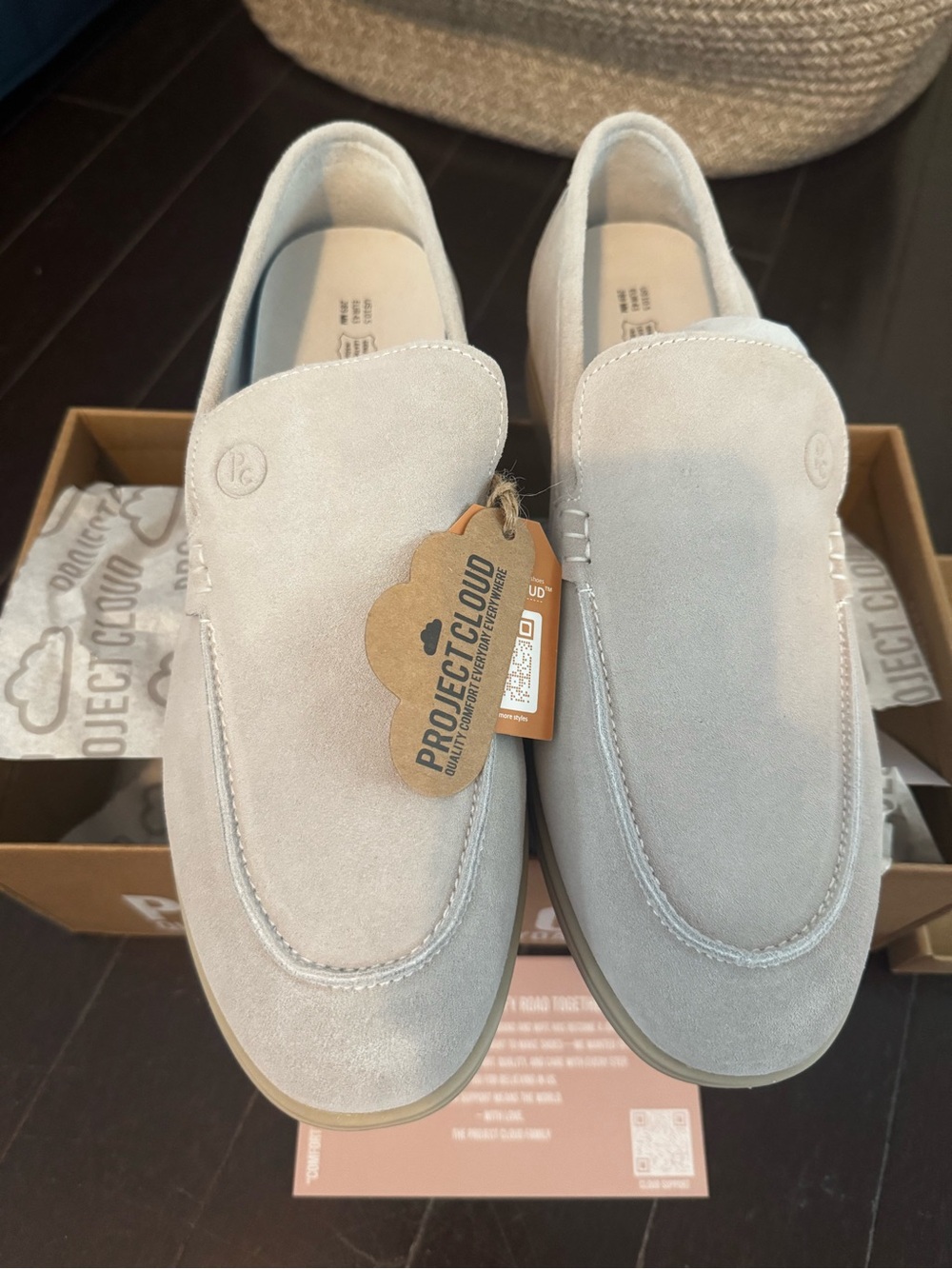 Project Cloud Men’s Slip-On Loafers in Light Gray. 10.5.  New in box with tags.